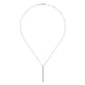 14K White Gold Diamond Bar Pendant Necklace - 0.5 ct