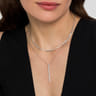 14K White Gold Diamond Bar Pendant Necklace - 0.5 ct