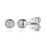 14K White Gold Diamond Bezel Set Stud Earrings - 0.1 ct