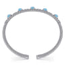 14K White Gold Diamond Blue Topz Bangle
