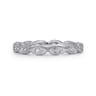 14K White Gold Diamond Bujukan Marquise Station Ring - 0.11 ct