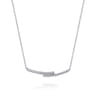 14K White Gold Diamond Bypass Bar Necklace - 0.25 ct