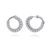 14K White Gold Diamond Bypass Hoop Earrings - 0.85 ct