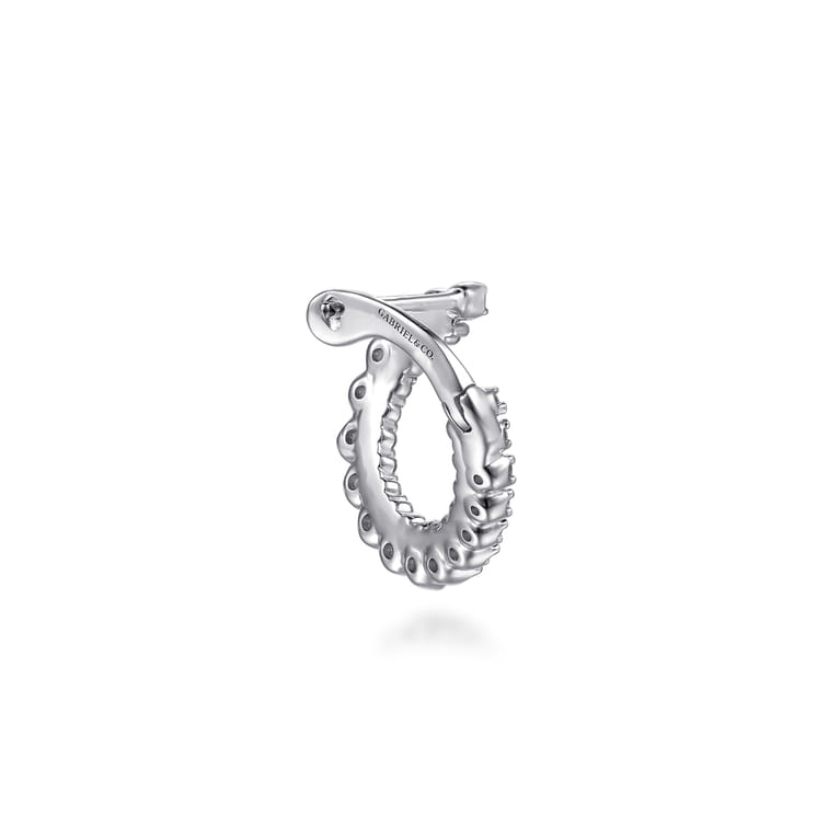 14K White Gold Diamond Bypass Hoop Earrings - 0.85 ct - Shot 2