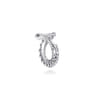 14K White Gold Diamond Bypass Hoop Earrings - 0.85 ct