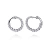 14K White Gold Diamond Bypass Hoop Earrings - 0.56 ct