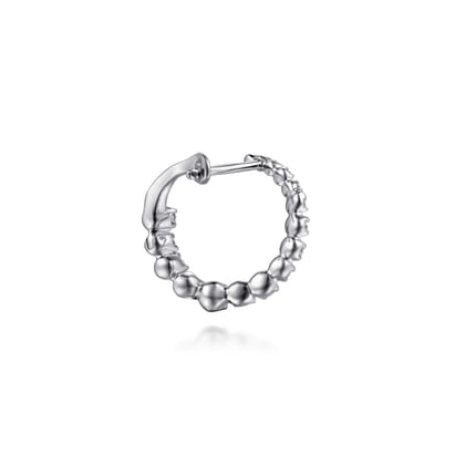 14K White Gold Diamond Bypass Hoop Earrings