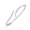 14K White Gold Diamond Bypass Open Bangle Bracelet - 0.3 ct