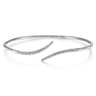 14K White Gold Diamond Bypass Open Bangle - 0.3 ct