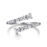 14K White Gold Diamond Bypass Open Ring - 0.5 ct