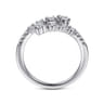 14K White Gold Diamond Bypass Open Ring - 0.5 ct