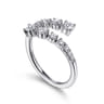 14K White Gold Diamond Bypass Open Ring - 0.5 ct