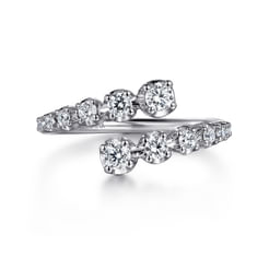 14K White Gold Diamond Bypass Ring