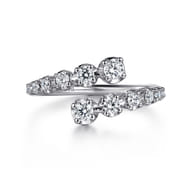 14K White Gold Diamond Bypass Ring