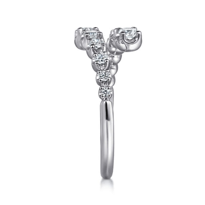 14K White Gold Diamond Bypass Ring