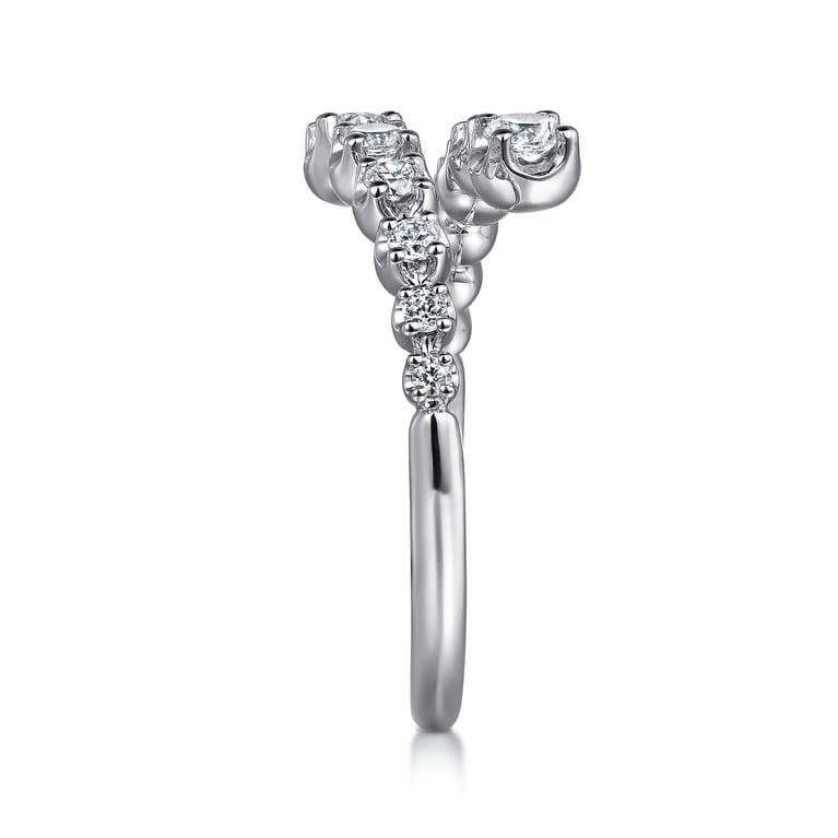 14K White Gold Diamond Bypass Ring - 0.5 ct - Shot 4