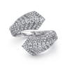 14K White Gold Diamond Bypass Ring - 1.05 ct