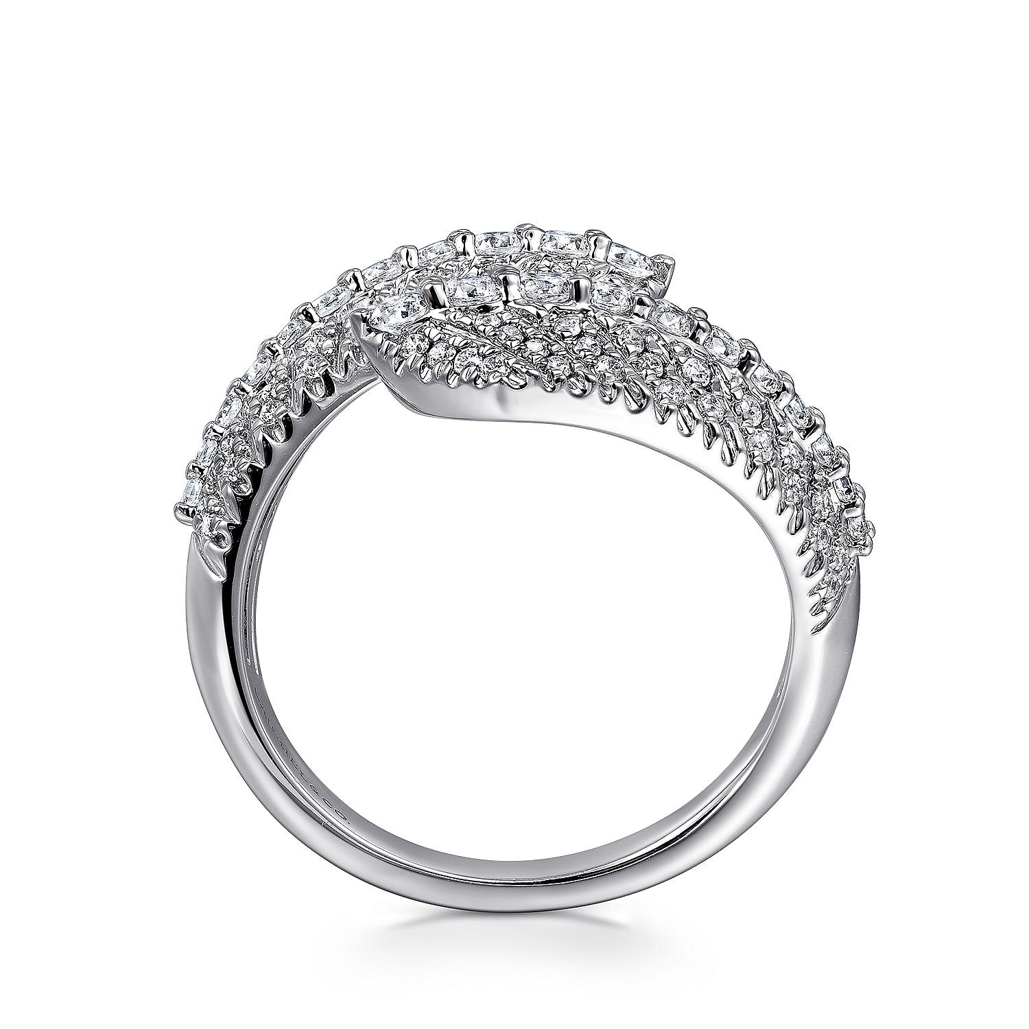 14K White Gold Diamond Bypass Ring