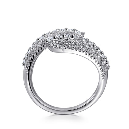 14K White Gold Diamond Bypass Ring