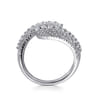 14K White Gold Diamond Bypass Ring - 1.05 ct