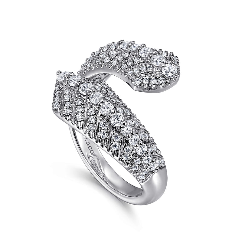 14K White Gold Diamond Bypass Ring - 1.05 ct - Shot 3