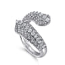 14K White Gold Diamond Bypass Ring - 1.05 ct