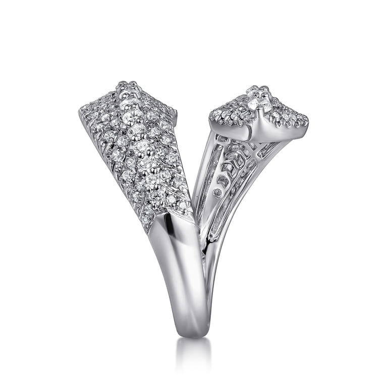 14K White Gold Diamond Bypass Ring - 1.05 ct - Shot 4