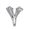 14K White Gold Diamond Bypass Ring - 1.05 ct