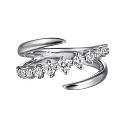 14K White Gold Diamond Bypass Ring