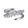 14K White Gold Diamond Bypass Ring - 0.5 ct