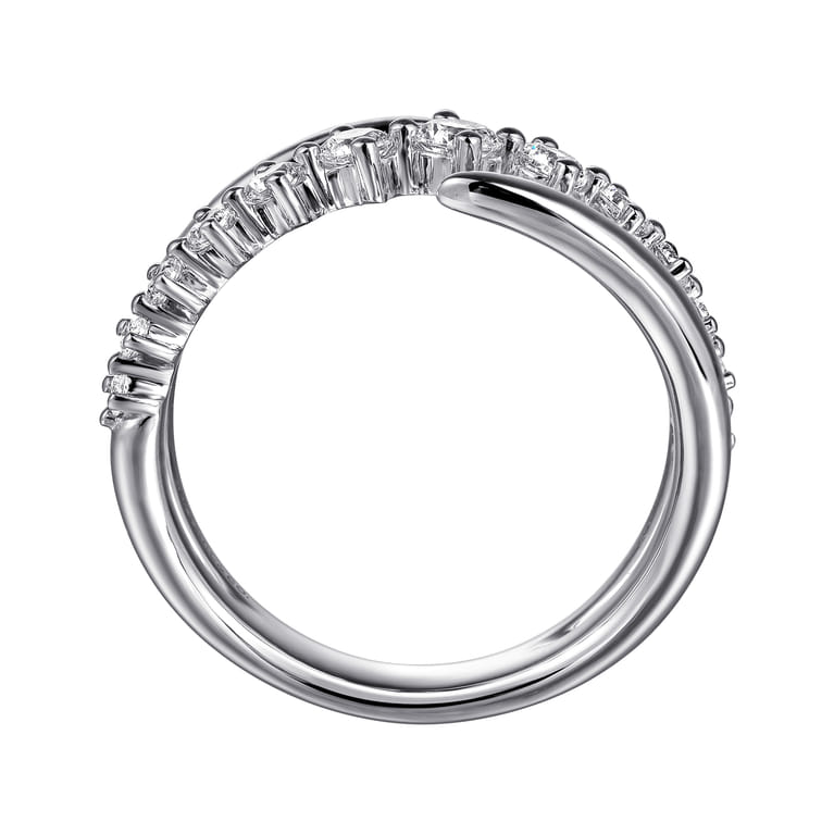 14K White Gold Diamond Bypass Ring - 0.5 ct - Shot 2