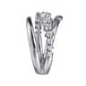 14K White Gold Diamond Bypass Ring - 0.5 ct