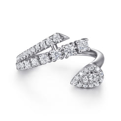14K White Gold Diamond Bypass Ring
