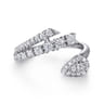 14K White Gold Diamond Bypass Ring - 0.5 ct