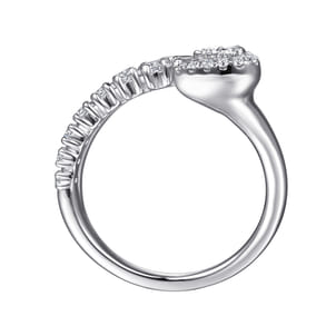 14K White Gold Diamond Bypass Ring
