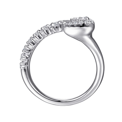 14K White Gold Diamond Bypass Ring