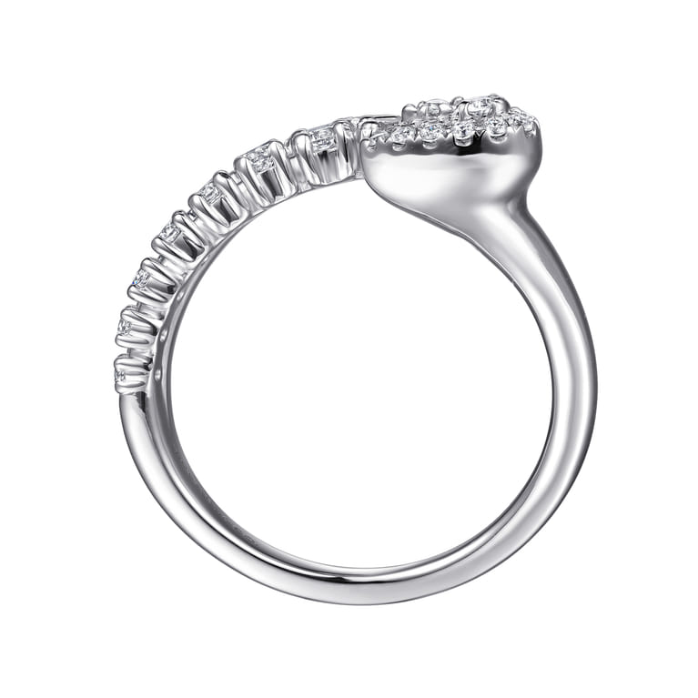 14K White Gold Diamond Bypass Ring - 0.5 ct - Shot 2