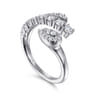 14K White Gold Diamond Bypass Ring - 0.5 ct