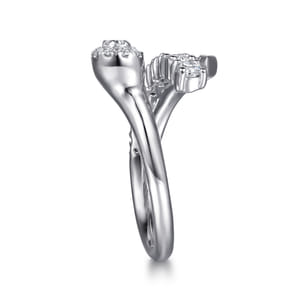 14K White Gold Diamond Bypass Ring