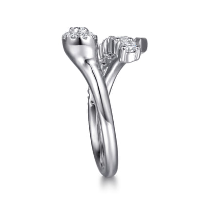 14K White Gold Diamond Bypass Ring