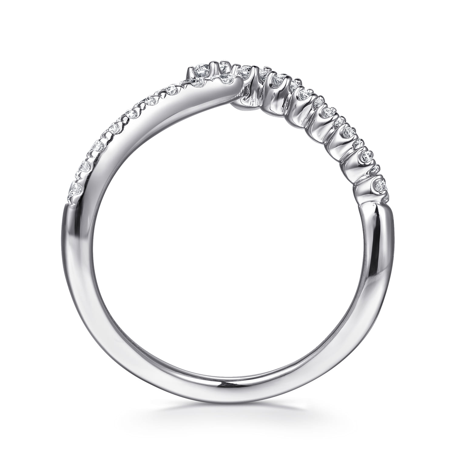 14K White Gold Diamond Bypass Ring - 0.25 ct - Shot 2