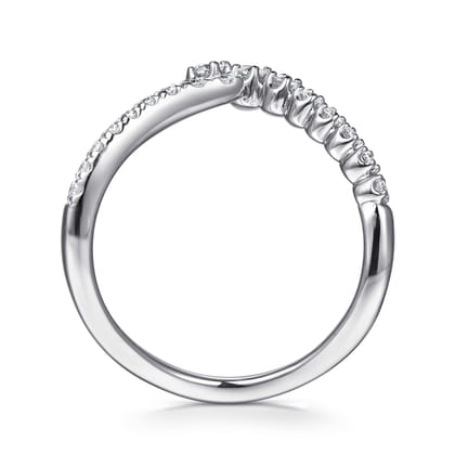 14K White Gold Diamond Bypass Ring