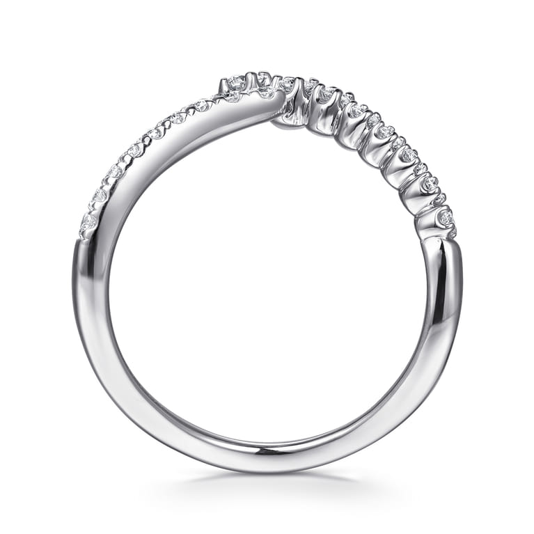 14K White Gold Diamond Bypass Ring - 0.25 ct - Shot 2