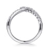 14K White Gold Diamond Bypass Ring - 0.25 ct