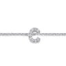 14K White Gold Diamond C Initial Chain Bracelet - 0.05 ct