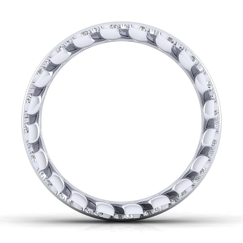 14K White Gold Diamond Chevron Eternity Ring - Shot 2