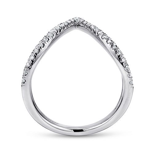 14K White Gold Diamond Chevron Ladies' Ring - 0.5 ct - Shot 2