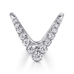 14K White Gold Diamond Chevron Ladies Ring