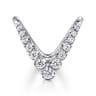 14K White Gold Diamond Chevron Ladies Ring - 0.5 ct