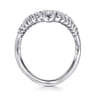 14K White Gold Diamond Chevron Ladies Ring - 0.5 ct